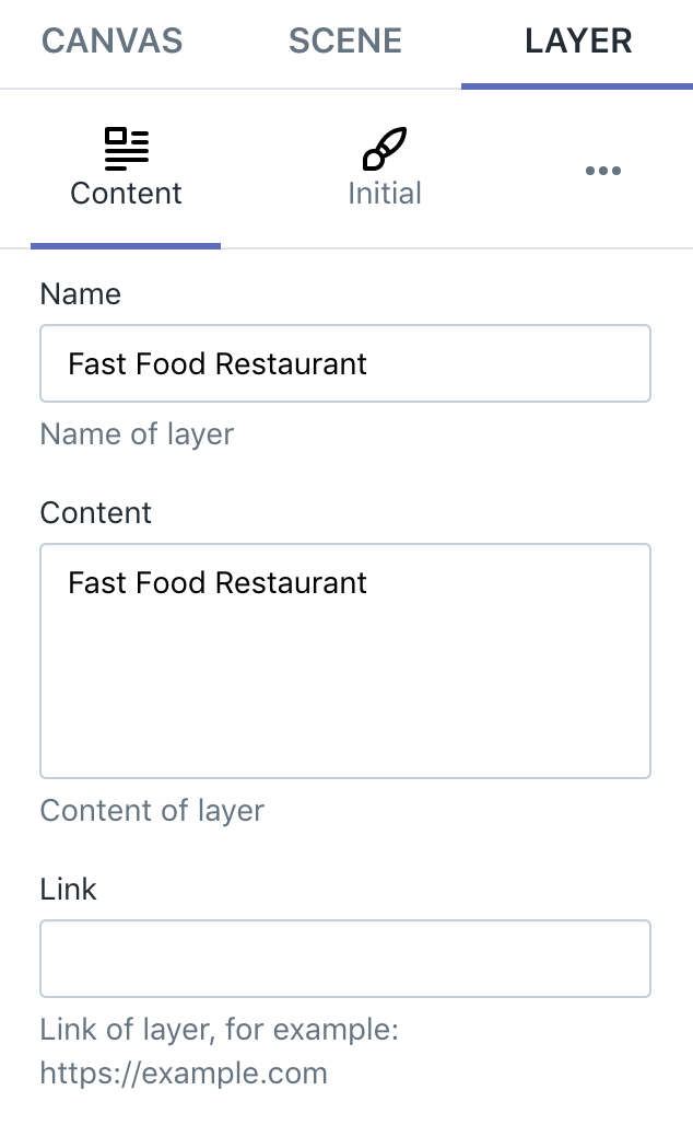 layer content settings